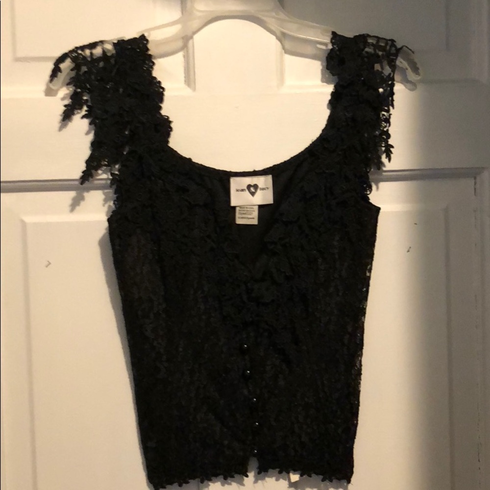 Black lace corset like top